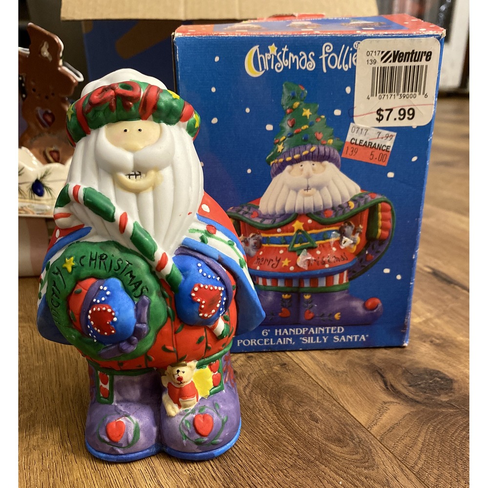 Sue Dreamer Christmas Follies Hand Painted "Silly Santa" Vintage 1995 Holiday